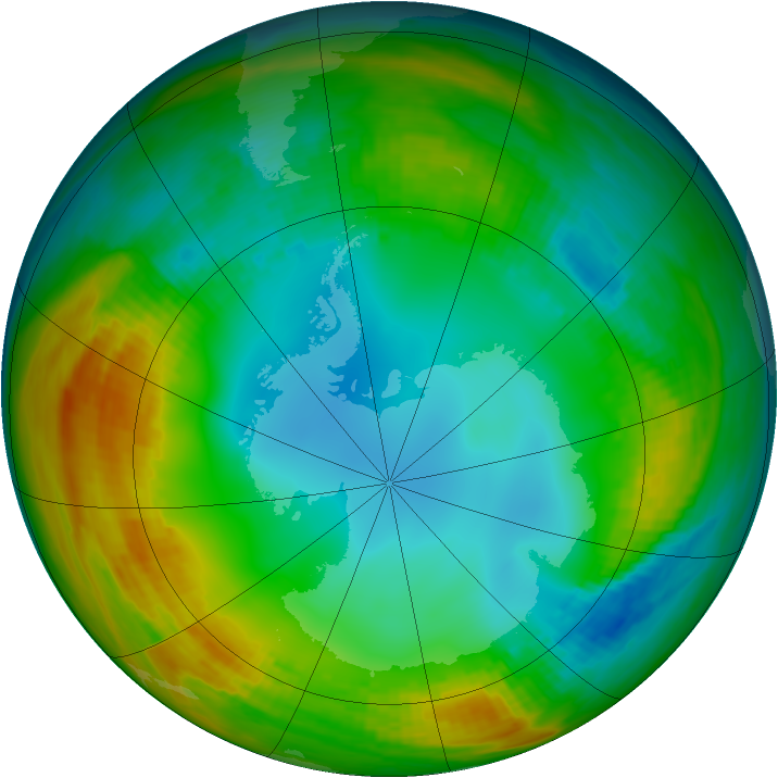 Antarctic ozone map for 23 July 1983